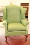 Green Wing Back Chair With Claw Feet