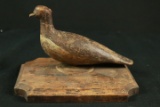 Antique Wooden Bird On Stand