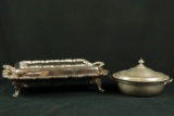 Silver Plated Covered Tray & Covered Bowl