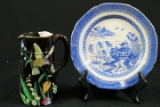 Asian Pitcher & Blueware Plate