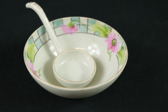 Hand Painted Nippon Bowl & Ladle