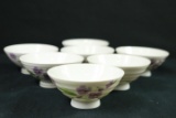 7 Asian Violet Pattern Bowls
