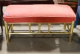 Brass Bench with Velvet Cushion