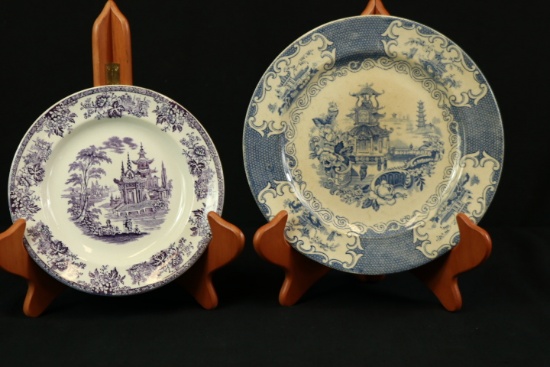 3 Blueware Plates