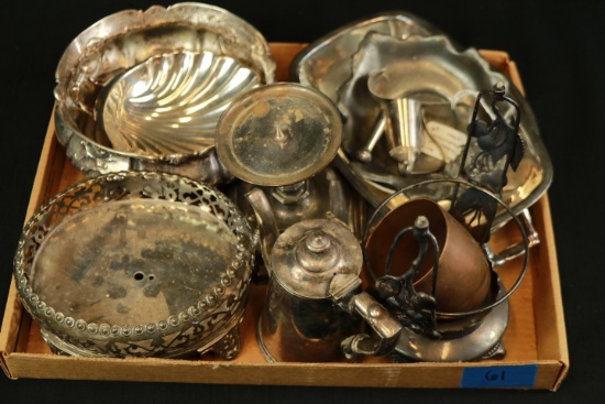 Box of Assorted Silverplate