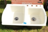 Enamel Double Sink