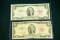 2 Red Seal U.S. 2 Dollar Bills