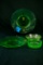 4 Pieces of Green Depression Glass
