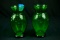 Pair of Emerald Glass Vases