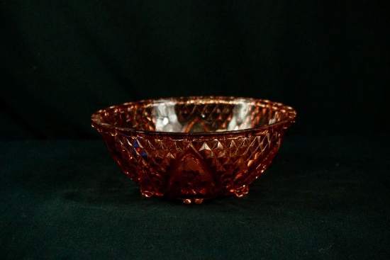 Pink Depression Glass Serving Bowl