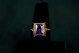 Gold over Sterling Silver Amethyst Ring