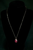 Sterling Silver Necklace with Pink Ice