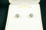 10k White Gold Earrings with White Sapphires