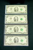 4 U.S. 2 Dollar Bills
