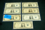 7 Silver Certificate Blue Seal Dollar Bills
