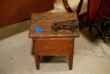 Antique Oak Shoeshine Box