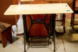 Old Singer Sewing Machine Stand With Marble Top