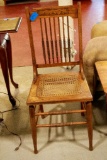 Victorian Oak Cane Bottom Chair