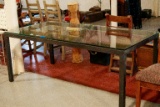Metal Frame Table With Glass Top