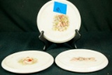 3 Victorian Porcelain Trivets