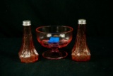 3 Pieces of Pink Depression Glass