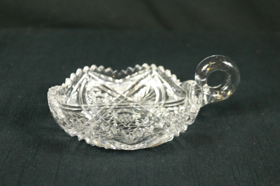 Cut Glass Handled Bowl