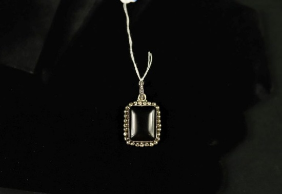 Sterling Silver Pendant With Black Onyx