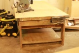 Work Bench With Mounted Vise