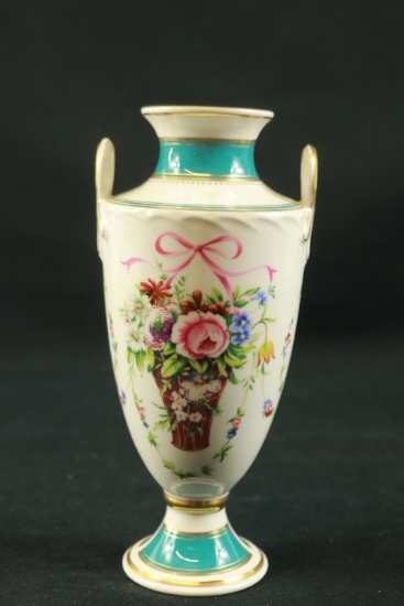 Minton Rose Basket Pattern Porcelain Vase