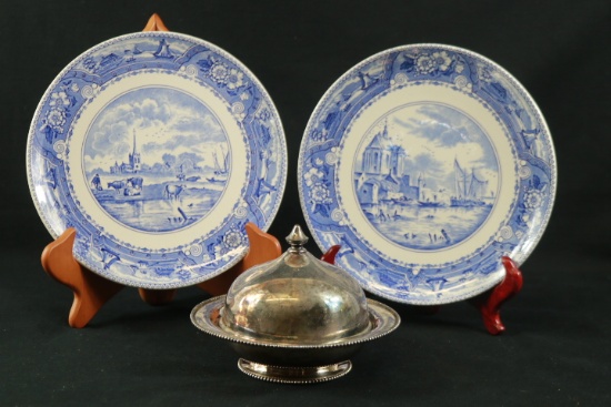 Pair Of Bock Hanging Porcelain Plates