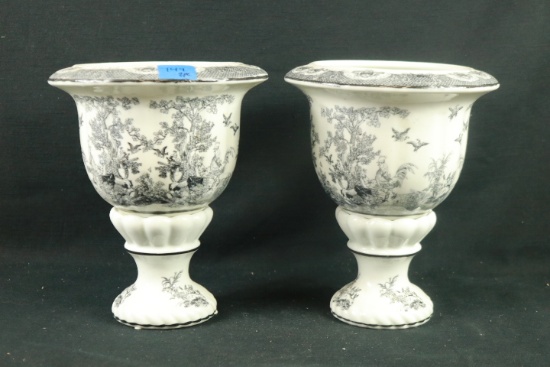 Pair Of Pedestal Flower Pots