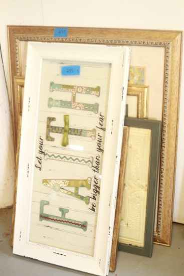 Framed Faith Sign & 4 Framed Prints