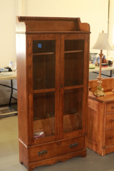Glass Door Oak Bookcase