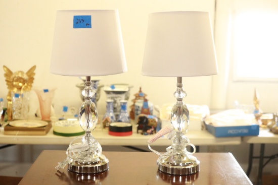 Pair Of Glass Lamps