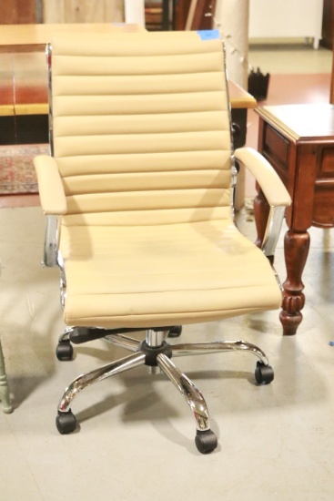 Tan & Chrome Office Chair