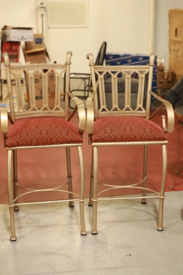 Pair Of Metal Bar Stools