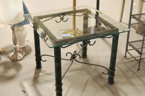 Glass Top End Table
