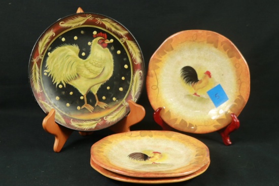 4 Rooster Plates