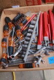 Flat Of Misc. Wrenches, Chisels, & Screwdrivers