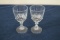 2 Signed Etched Crystal Stems