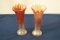 2 Carnival Glass Vases