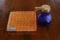 Cobalt Syrup Bottle & Amber Tray