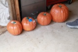 4 Concrete Pumpkins