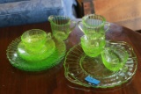 Tea Rooom Pattern Green Depressioni Glass