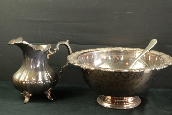 Silver Plated Punch Bowl & Pitcher