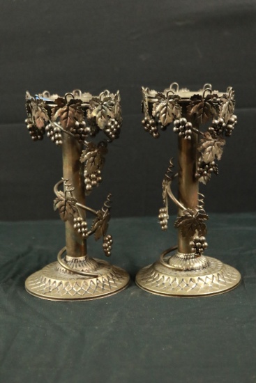 Pair Of Silver Smith Silverplated Candlesticks