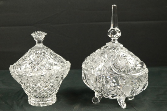 2 Crystal Candy Dishes