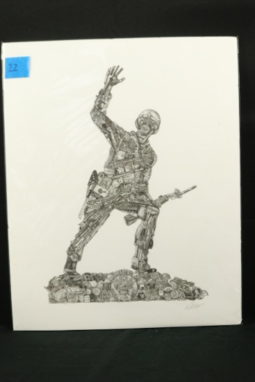 Don Stewart Pencil Signed Military Print