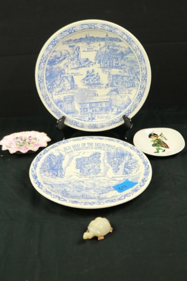 Assorted Plate & Stone Turtle
