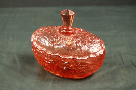 Amber Glass Trinket Box